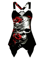 Skull Lover 6 Women Tank Tops Gothic V Neck