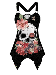 Skull Lover 1 Women Tank Tops Gothic V Neck