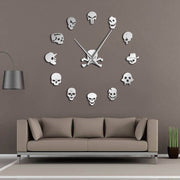 Wall Clock Skull Home Decor