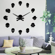 Wall Clock Skull Home Decor